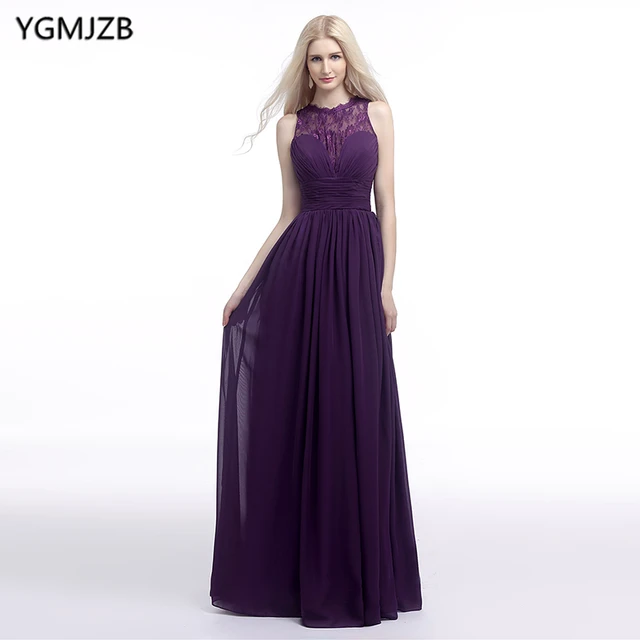 Cheap Purple Long Dress with Sleeves