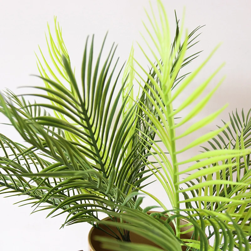 Искусственное пальмовое дерево зеленый лист растения пластиковые горшечные бонсай листья сад дома свадебный стол украшения