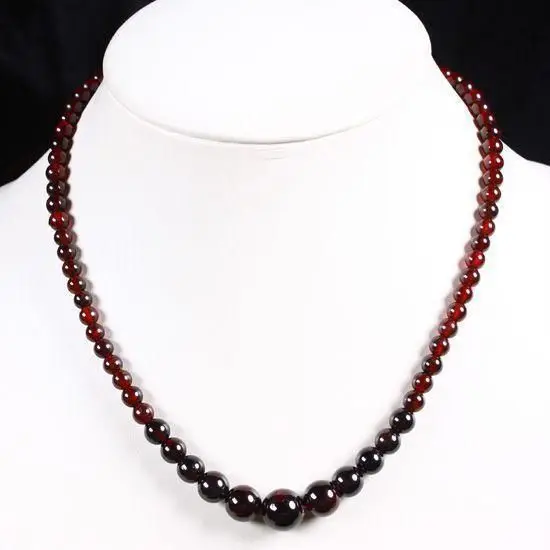 

Women Gift word Love women Fashion Jewelry 2015 Charming! new free shipping Fashion Natural 6-12mm Garnet Round Jewellery Beads
