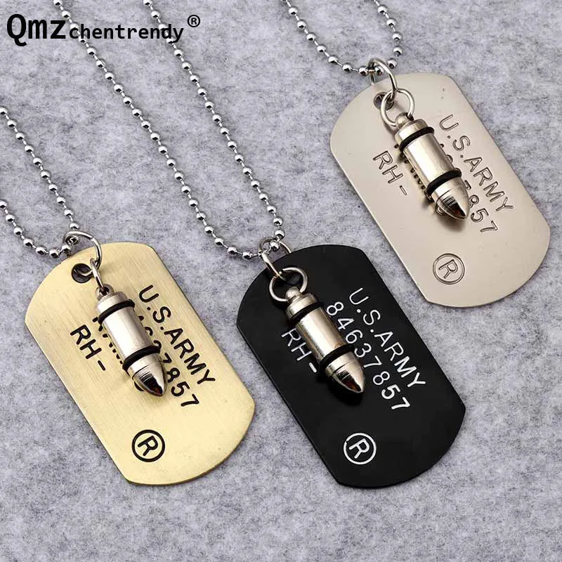 William Henry Pulse Damascus Steel Dog Tag 22 Necklace