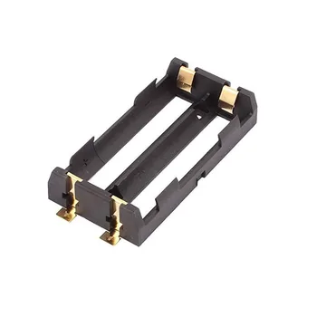 

1Pcs/lot High Quality SMT SMD 2 X 18650 Battery Storage Box Parallel or Series Plastic Batteries Case With Bronze Pins