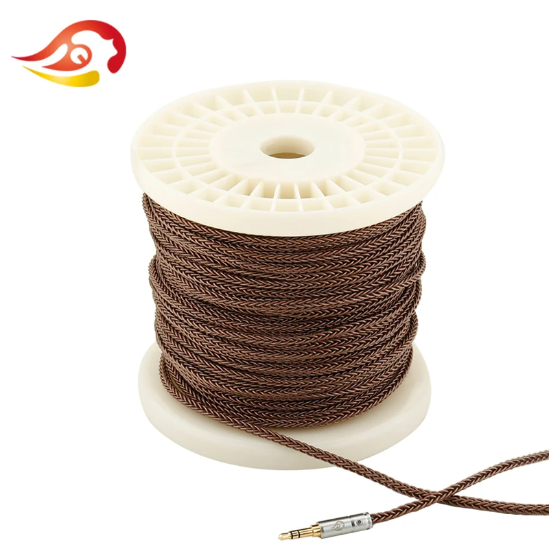 QYFANG 1 2m 8 Core Earphone Upgrade Cable Flexible DIY Detachable Cord HiFi Headphone Soft PVC Wire 8 Drives Bronze Weaving Line