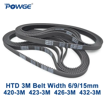 

POWGE HTD 3M Timing belt C= 420 423 426 432 width 6/9/15mm Teeth 140 141 142 144 HTD3M synchronous 420-3M 423-3M 426-3M 432-3M