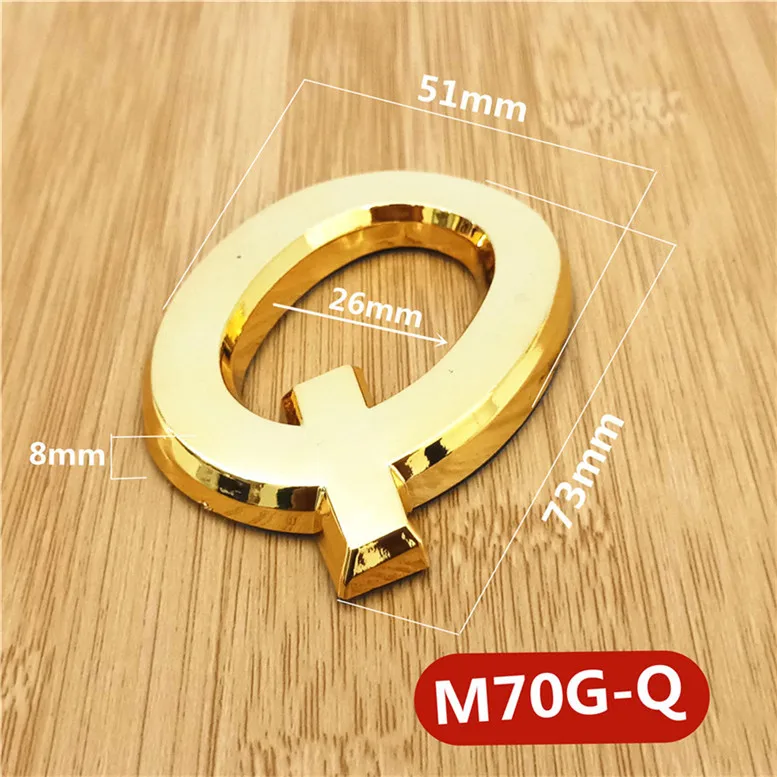 M70G亮金70mm塑料门牌=Q号
