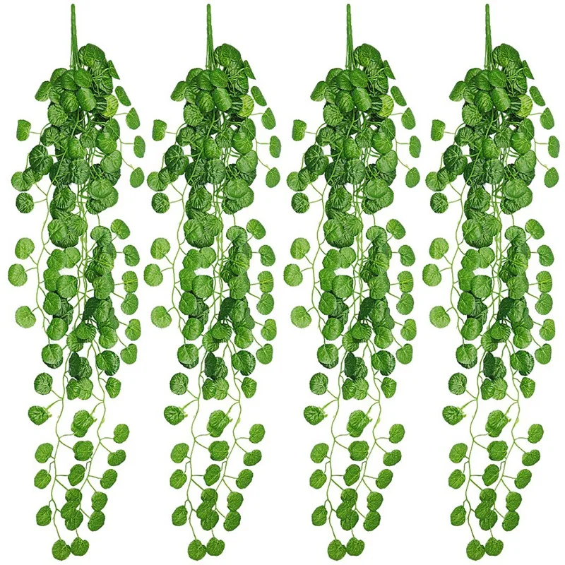 

4 Bunchs Artificial Ivy Vine Greenery Fake Hanging Plant Leaves For Indoor Outdoor Decor (Begonia Leaves)