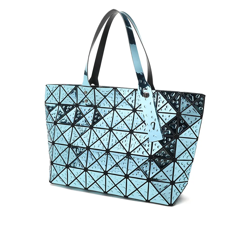 

INDIGOSXO Raindrdrop Mirror Laser Effect Women's Bags Geometry Shoulder Bag Ladies Handbags Plain Folding Female Tote Bao Purse