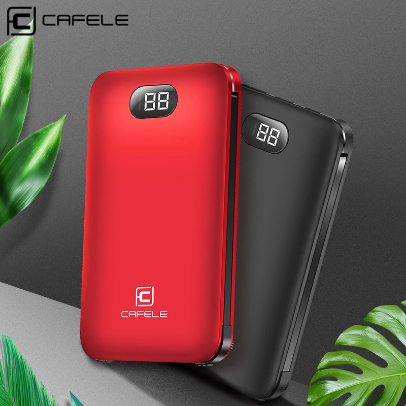 Cafele 8000mAh Mobile Power Bank for USB iPhone Samsung Xiaomi LED Universal Power Bank Charger External Battery Big Capacity