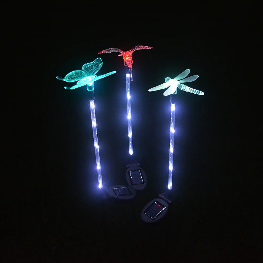 3 шт. 6LED наземный светильник Открытый водонепроницаемый Солнечный бабочка Газон