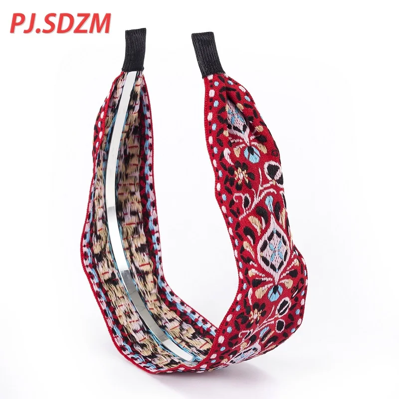 Metal Chic Fabric Hair Accessories Retro National Style Women Hairband All Match Comfortable Female Hair Decoration Trend