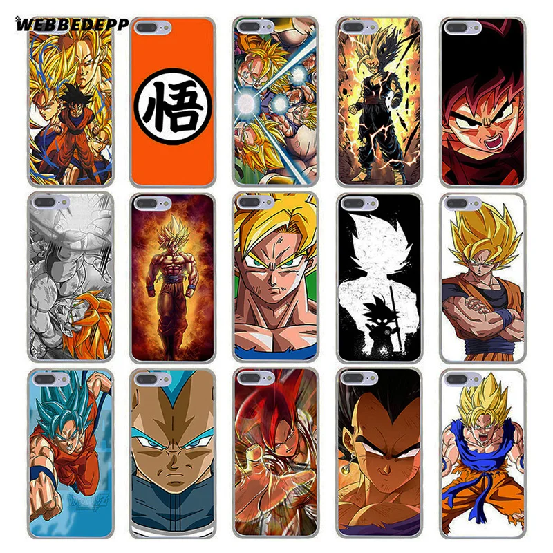 WEBBEDEPP Dragon Ball Z Son Goku Super Hard Phone Case for iPhone X XS Max XR 7 8 6S Plus 5 5S