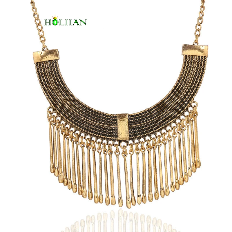 

Women necklace&pendents Hot new african old Gold-color choker egyptian tassel collier pendients mujer maxi necklace bijoux