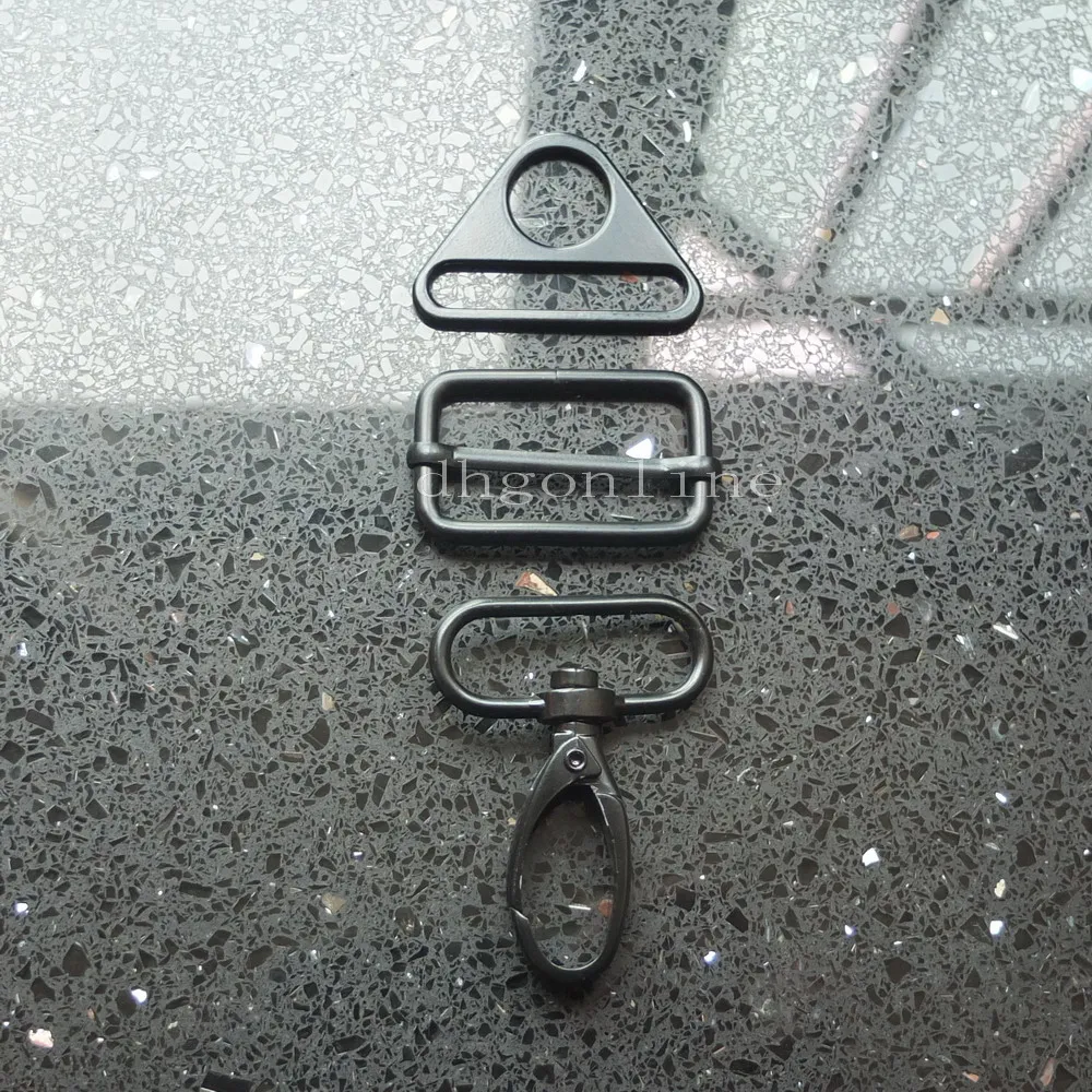 2 Sets 1.5" 38mm Swivel Clip Triglides Adjuster Triangle 4 D Ring