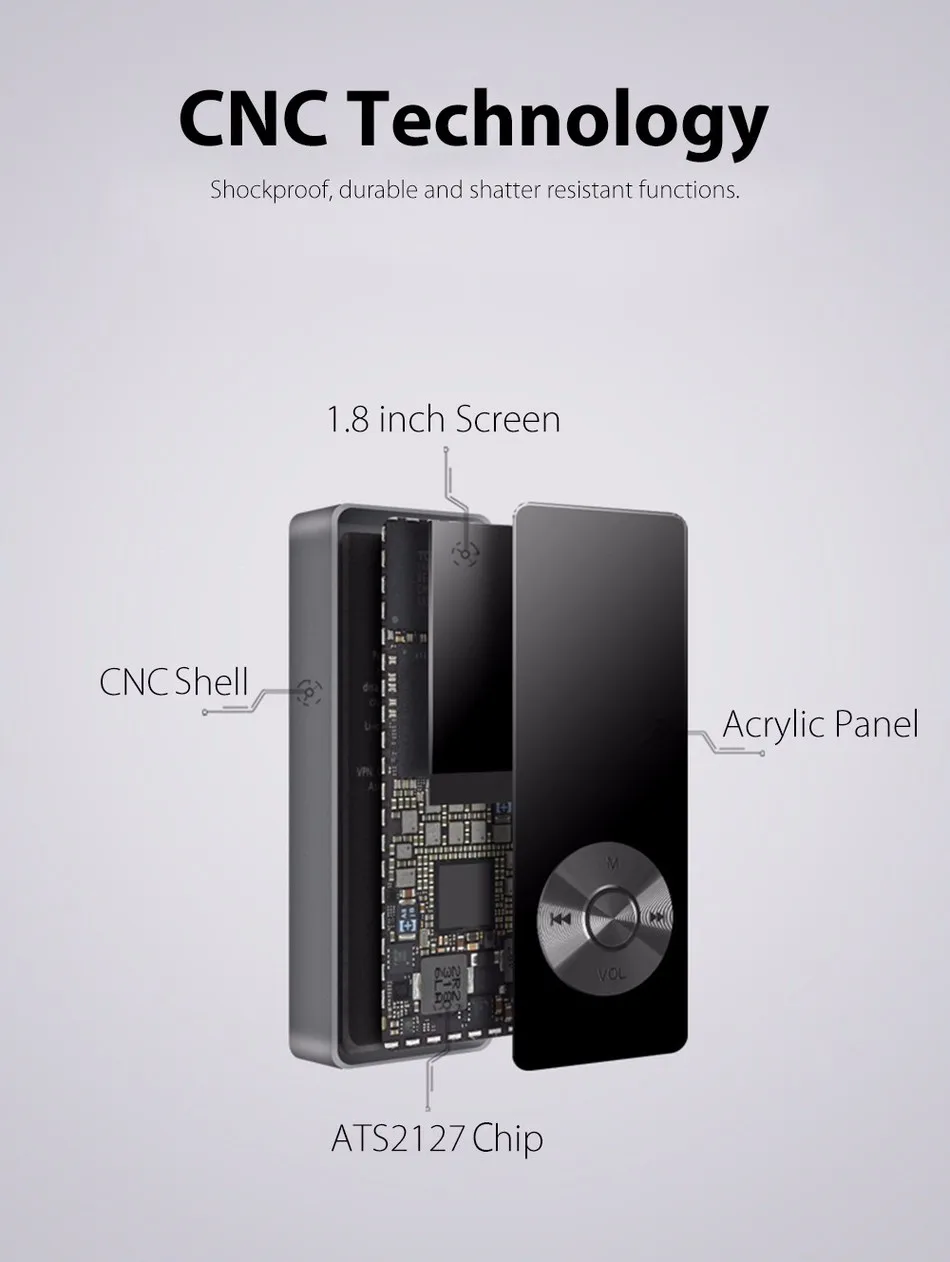 BENJIE K9 воспроизводительный Mp3 8G Портативный 1,8 дюймовый металлический MP3 музыкальный плеер с повязкой на руку, FM радио, запись, электронная книга, наушники TF