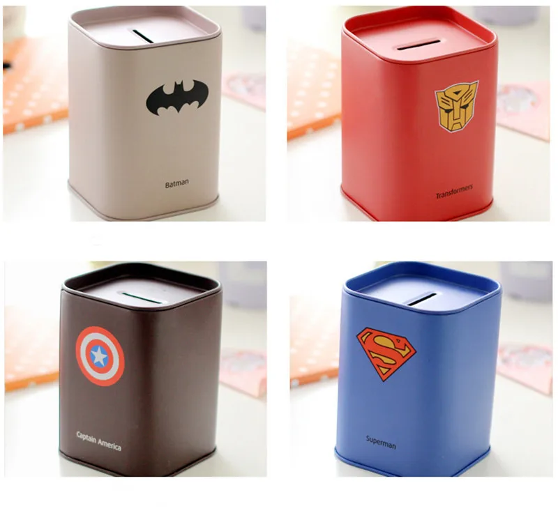 1PC Personalise Square piggy bank Money Boxes Logbook Series Tin Plate box Money Saving Pot Coin Box Jewelry Box Storage Tank  (4)