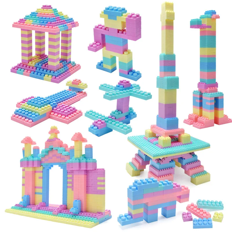 

Big Size Bricks Creative Block Set DIY Macaron for Children Building Brick Kids Birthday Present Hot Toy