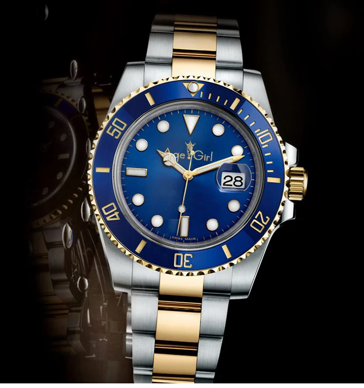 

Luxury Brand New Men's Automatic Mechanical Watches Self wind Silver Black Gold Blue Stainless Steel WristWatch AAA quality 40mm