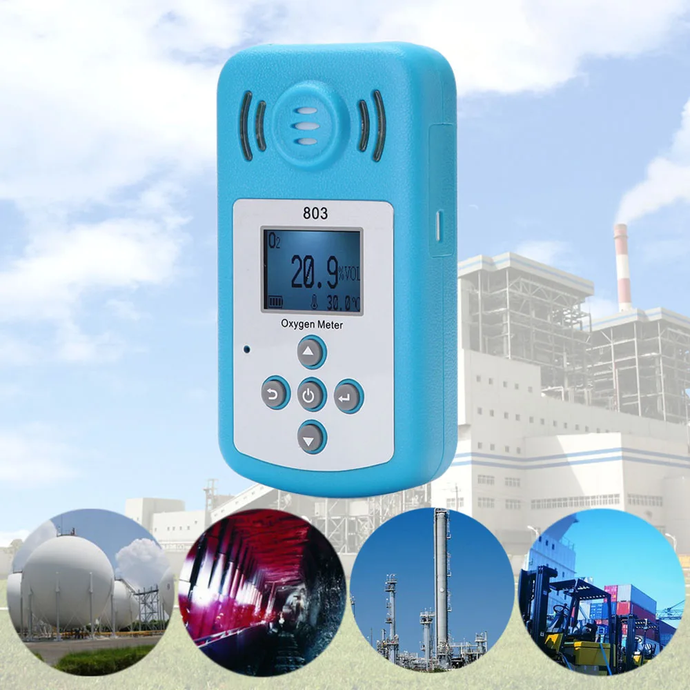 

Meterk Oxygen Meter Portable Oxygen(O2) Concentration Detector with LCD Display and Sound-light Alarm