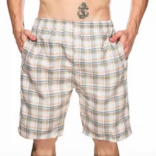 Летние Новые мужские клетчатые пляжные брюки пара мужские пять точек повседневные быстросохнущие пляжные брюки с принтом