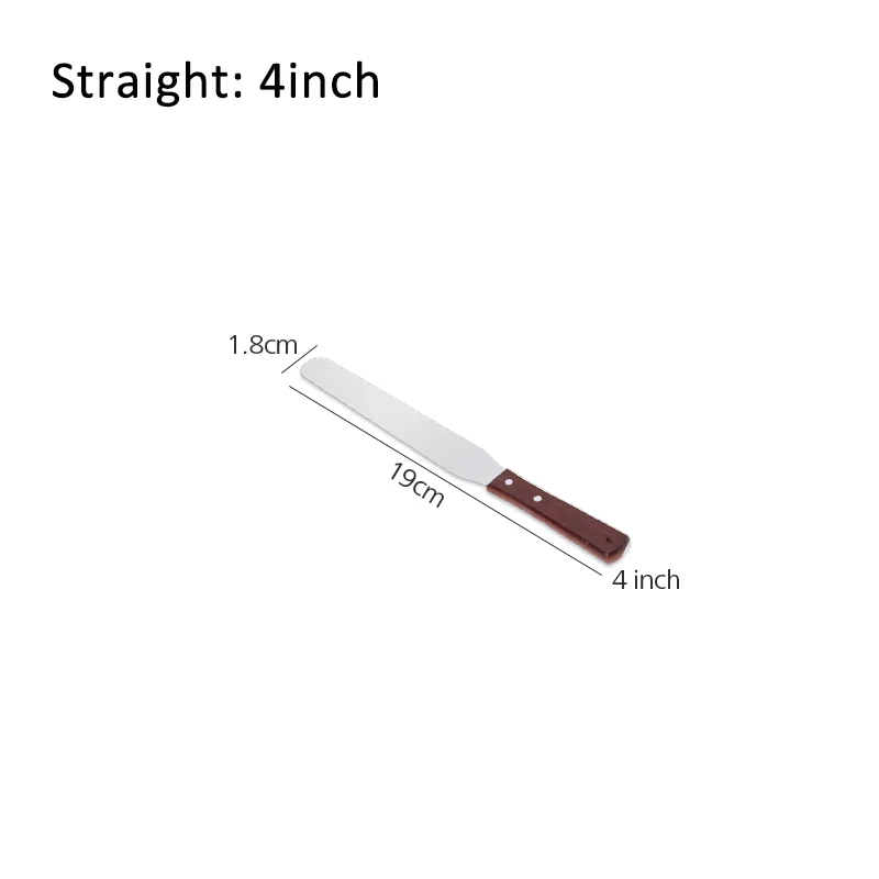 Anpro нержавеющая сталь Торт Глазурь шпатель масло крем глазурь нож с деревянной ручкой профессиональные Кондитерские украшения инструменты - Цвет: Straight 4 inch
