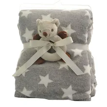 Детское одеяло Термальность коралловый флис игрушка Одеяло младенческой Пеленальный Nap получения коляска Обёрточная бумага для новорожденных Детское постельное белье Bebe Одеяло s