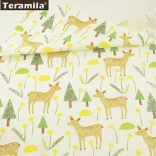 Teramila ткани хлопок саржевая ткань мягкий рисунок мультфильм лес и Животные узоры ткань для постельного белья шитье украшения для малышей