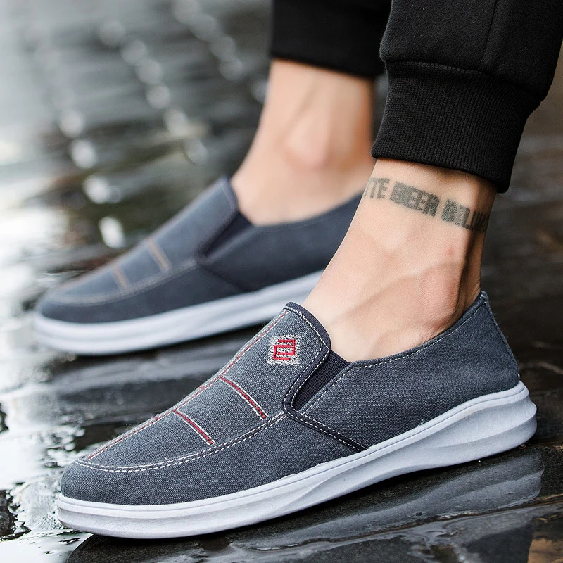 

2019 New Spring Men Loafers Fashion Men Canvas Shoes Driving Shoes Moccasins Summer Fashion Men's Casual Shoes Breathable Flats