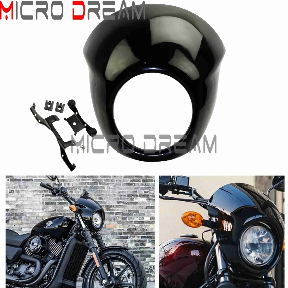 Для мотоцикла 2014 2016 Harley Davidson Street XG500 XG750 глянцевый черный 5 3/4 дюйма фара обтекатель