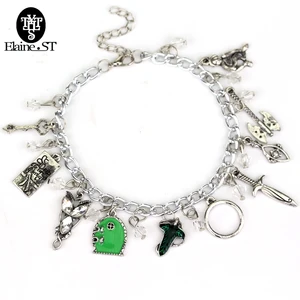 Image 1 - HOB Movie He Elven Leaf Arwen Charms Maxi Bracelet Elves Princess Aragorn Arwen Evenstar Collier Crystal beads bracelets