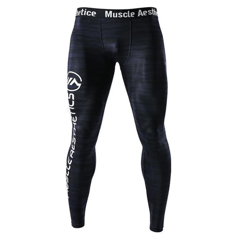 Новые мужские компрессионные брюки для бодибилдинга, бегунов, фитнеса, быстросохнущие обтягивающие леггинсы для мужчин, чистый цвет, Кроссфит, колготки, брюки