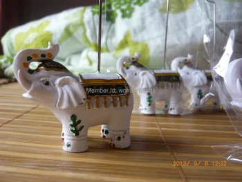

Free shipping 100 pieces/lot White Elephant Place Card Holder Wedding/Shower Favors