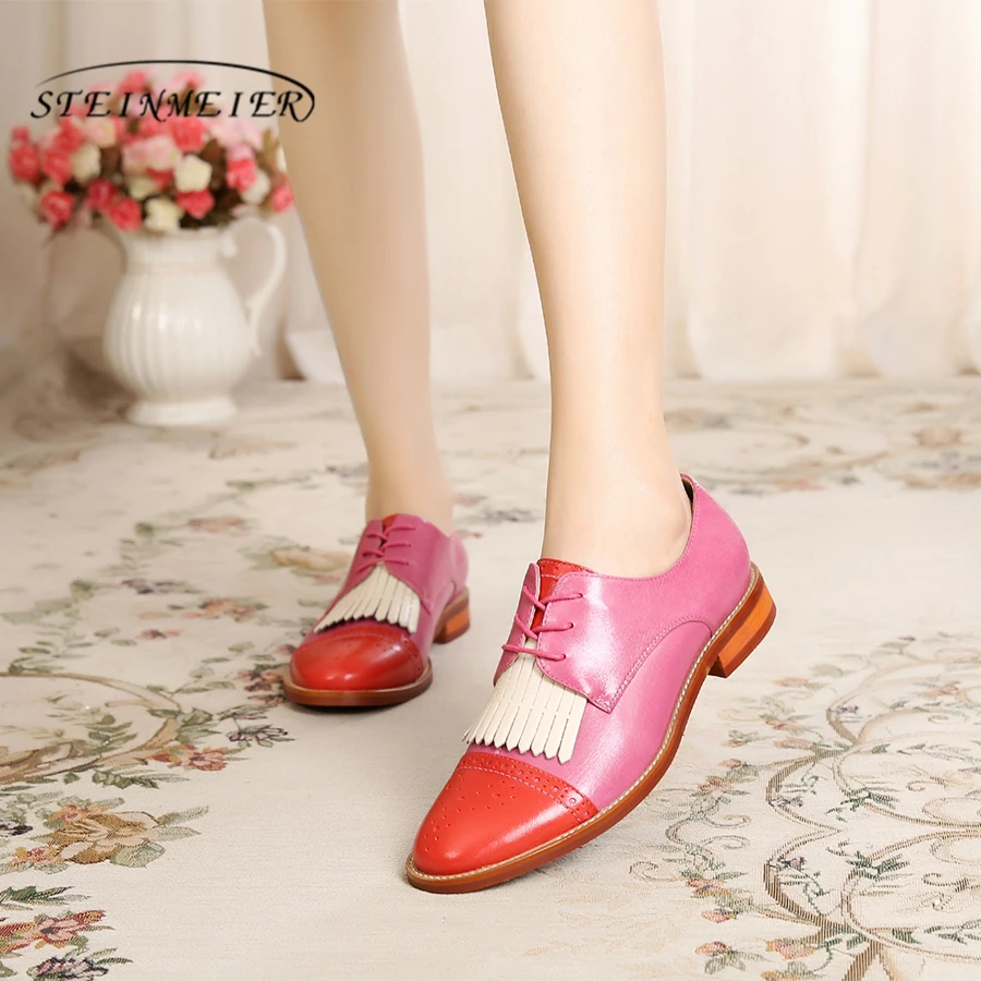 Buy Yinzo Women's Flats Oxford Shoes Woman Genuine Leather Sneakers Ladies