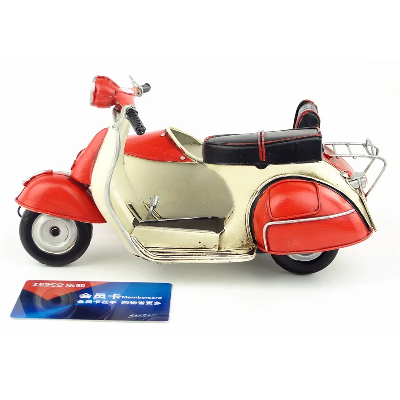 Хит продаж мини велосипед Vespa модель мотоцикла винтажная металлическая красная