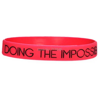 

100pcs doing the impossible wristband silicone bracelets free shipping by FEDEX