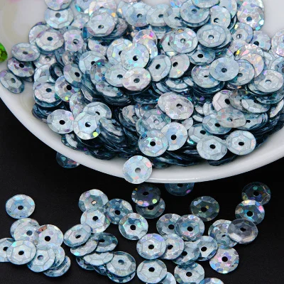 

Free shipping 2500pcs/lot (30g) 6mm cup round laser Silver color loose sequins Paillettes sewing Wedding craft DIY