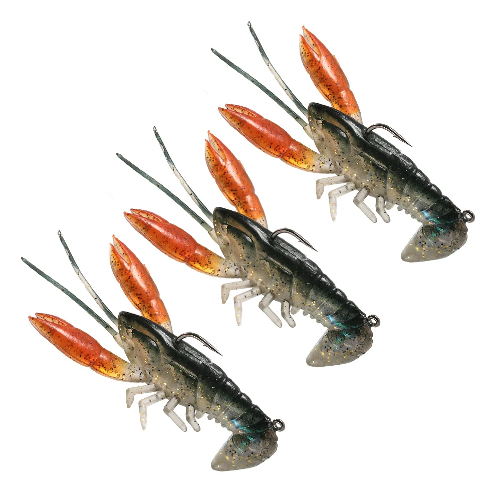 

Lixada 8cm / 14g Soft Crawfish Shrimp Lobster Claw Bait Artificial Lure Bait Swimbait