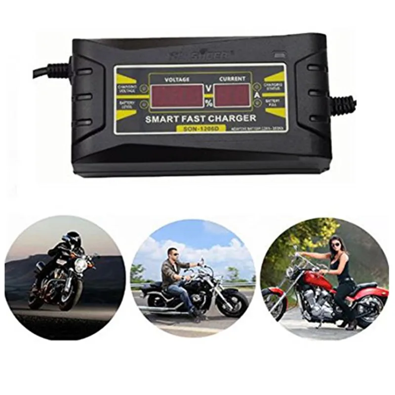 ihens5 Full Automatic Smart Fast Car Motorcycle Battery Charger 110V/ 220V Output 12V 6A with LCD Display for Wet Dry Lead Acid