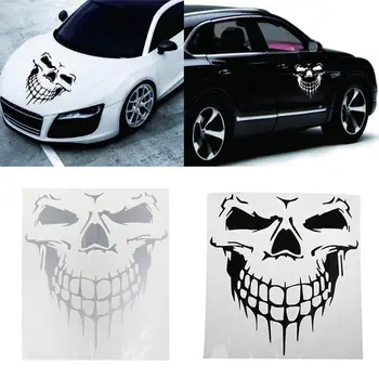 

Big Size Punisher Skull Head Car Sticker Engine Hood Door Window Truck Car styling Reflective Decals
