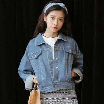 

Fashion 2018 Autumn Vintage Women's Jeans Loose Denim Jacket Women Short Jean Jacket jackets for women Outwear