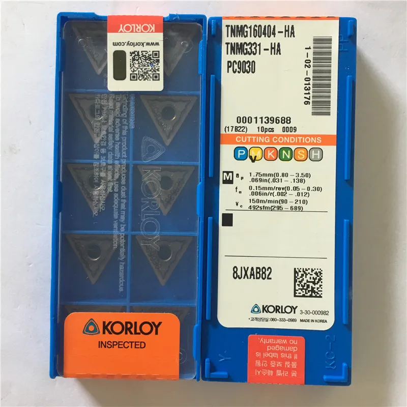 TNMG160404 HA PC9030 100 KORLOY, inserto de carburo Original con la
