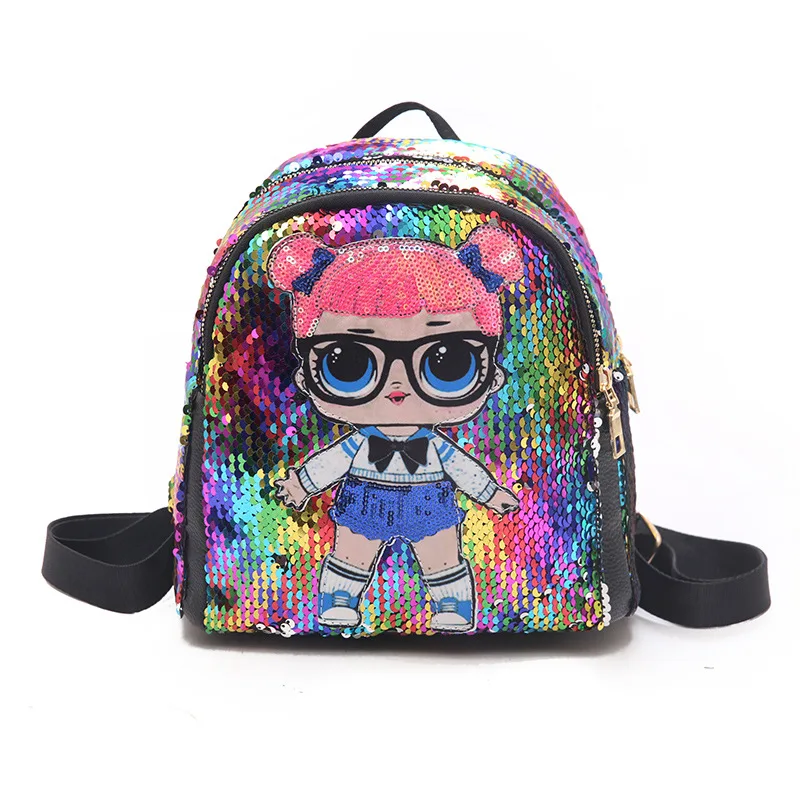 

Glitter Women Sequins Backpack Teenage Girls Travel Large Capacity Backpacks Bags Bling Rucksack Children School Bags mini M495