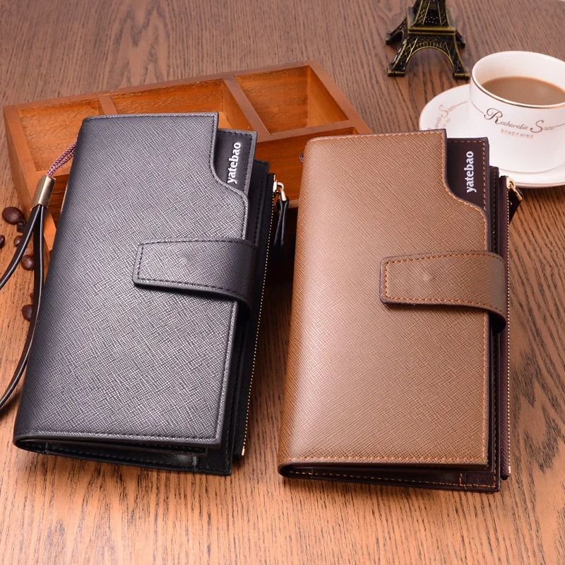 

Free shipping The new men's leather long purse Korean edition tide style handbags wallet zipper more than for the large capacity