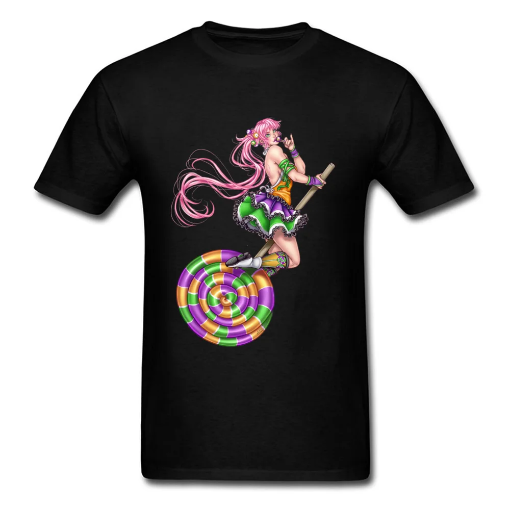 Lollipop Witch by Amberly Berendson T Shirt for Men Printed Summer/Autumn Tops T Shirt Cheap Clothing Shirt O Neck 100% Cotton Lollipop Witch by Amberly Berendson black