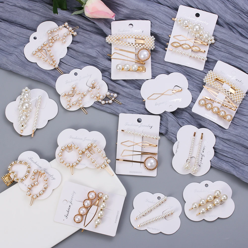 

NEW Korean Fashion Geometric Pearl Hairclips Metal Hairpins Elegant Bobby Pin Barrette Hair Accessories Beauty Styling Tools