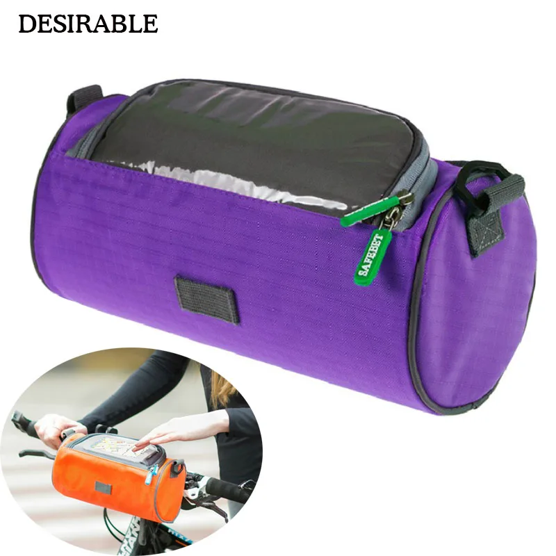 

Waterproof Mountain Bike Bicycle Bags Panniers Touch Screen Phone Bag Case Road Bike Front Tube Handlebar Cylinder Shoulder Bag