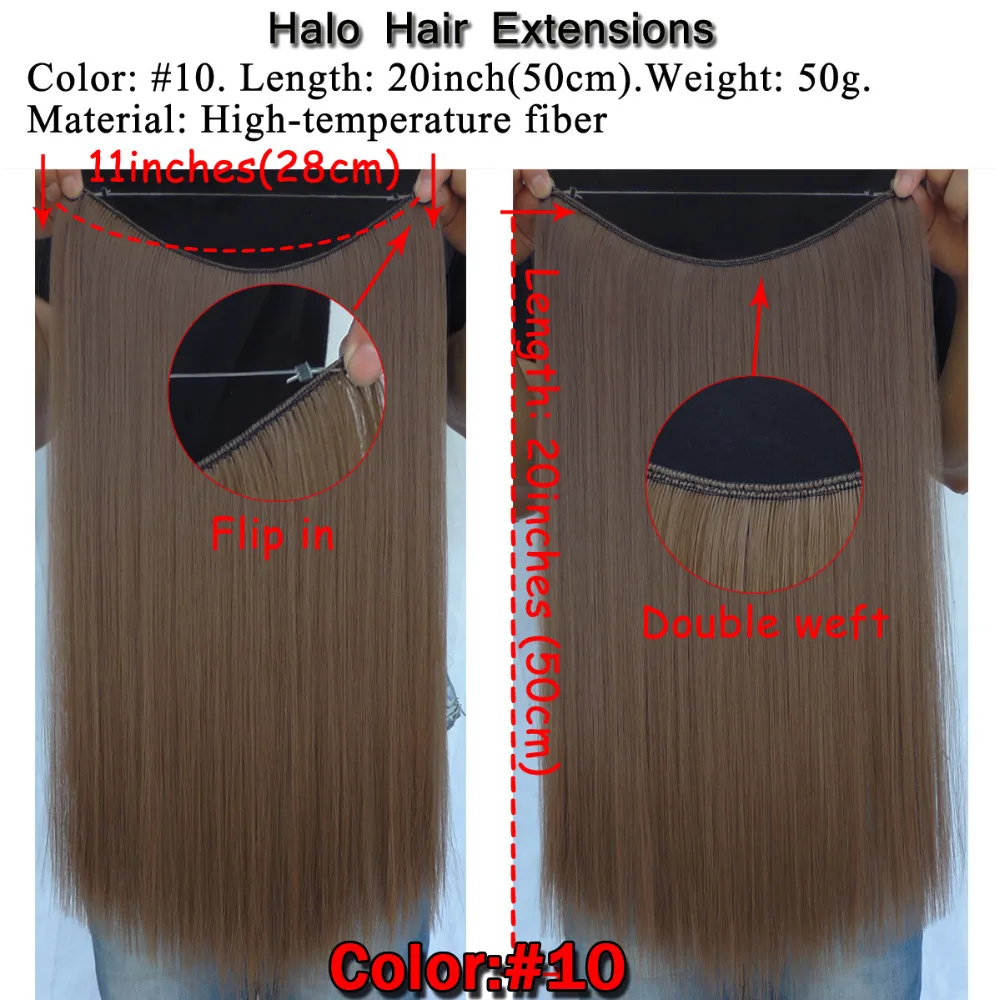 Ysz5050 2 шт. xi. rocks много синтетических волос для наращивания 20 дюймов парики Halo Расширения прямой эластичный Канат двойной уток черный парик