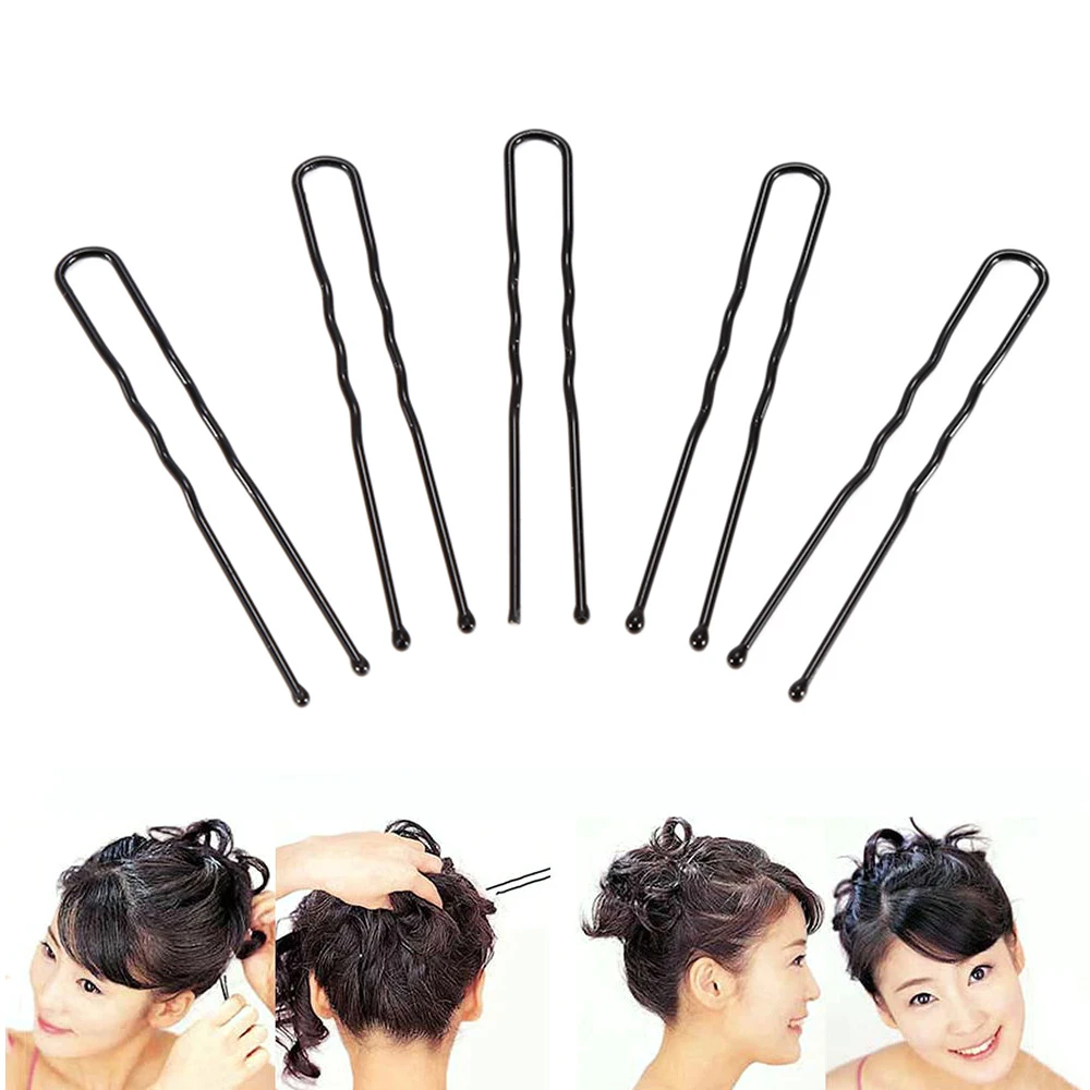 50PCs/Set Black New U Shaped Hair Pin Hair Styling Jewelry Pin Clip Metal Hairpin Women Hair Accessories Black Hair Clips