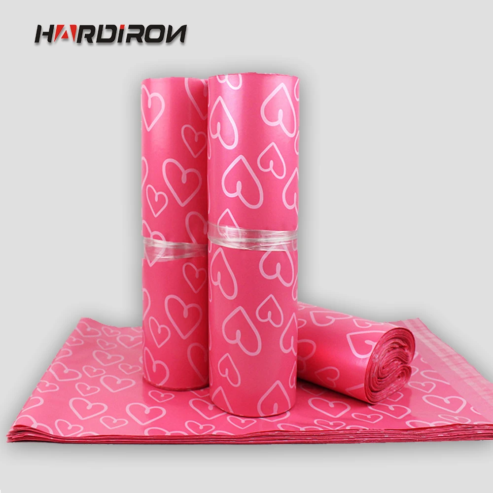 

Factory Supply 2017 New Poly Mailer Pink Heart-shaped Color Poly Mailing Envelope Poly Post Bags Pink Color Mailing Bags