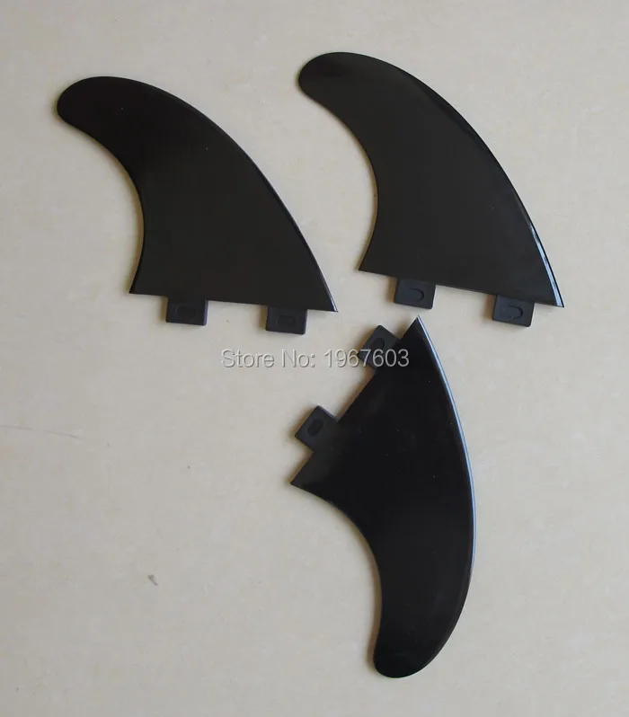 

cheaper Nylon plastic FCS surf fin Tri G5 set for surfboard, SUP stand up paddle board black thruster option
