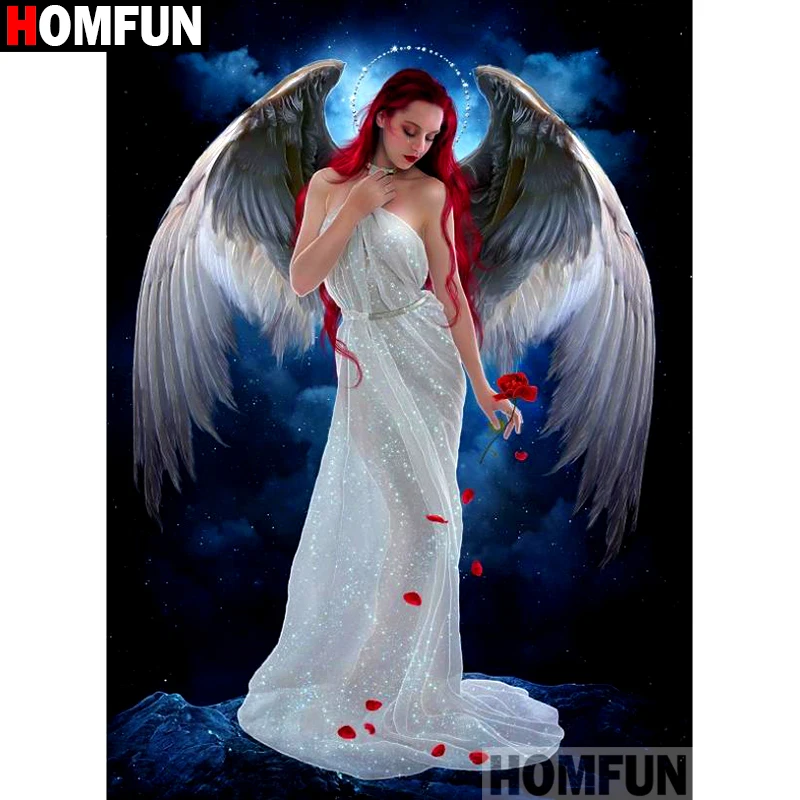 

HOMFUN Full Square/Round Drill 5D DIY Diamond Painting "Beauty angel" Embroidery Cross Stitch 5D Home Decor A08453