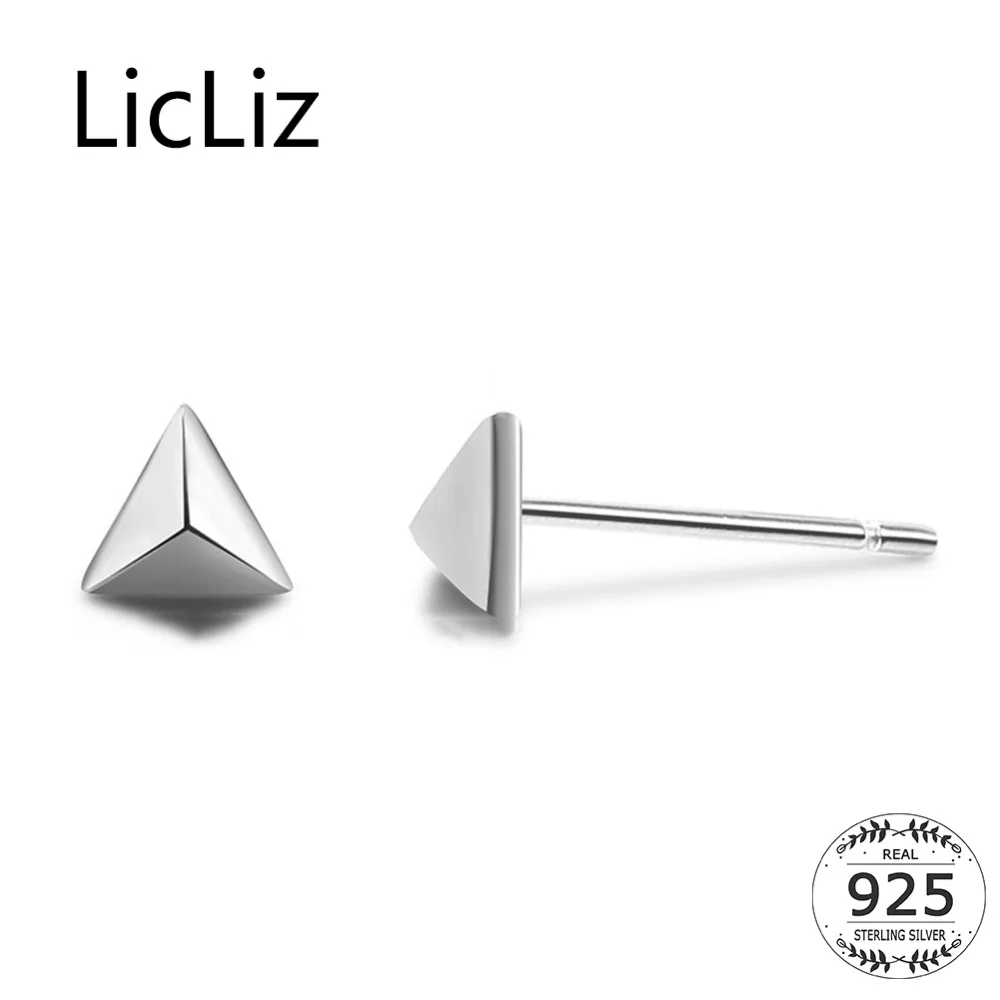 

LicLiz 925 Sterling Silver Stud Earring for Women Fashion Triangle Design Earring Jewelry Bijoux Pendiente de Mujer Moda LE0437B